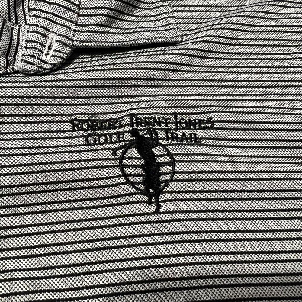 Greg Norman Mens XL Robert Trent Jones Golf Trail Play Dry Polo Gray Stripe